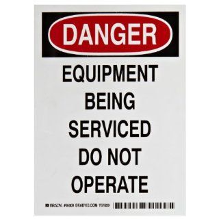 Brady 66009 7" Height, 5" Width, B 811 Flexible Magnetic Vinyl, Black And Red On White Color Magnetic Lockout Danger Sign, Legend "Danger, Equipment Being Serviced Do Not Operate": Industrial Lockout Tagout Tags: Industrial & Scient