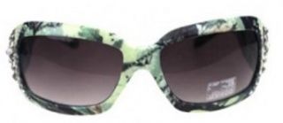 Montana West Camouflage Western Hunting Sunglasses W/Rhinestones Green: Clothing