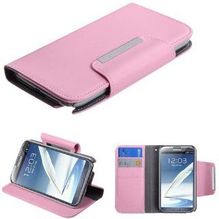 Fits Samsung T889 I605 N7100 Galaxy Note II Hard Plastic Snap on Cover Pink Book Style MyJacket Wallet (with card slot) (818) AT&T: Cell Phones & Accessories