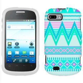 ZTE Fury Aztech Andes Tribal White and Teal Pattern Phone Case Cover: Cell Phones & Accessories