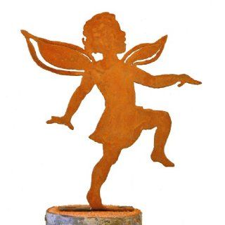 Elegant Garden Design Dancing Girl Fairy, Steel Silhouette with Rusty Patina Toys & Games