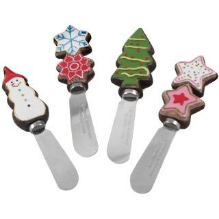 Holiday Cookies Stainless Steel Shaped Spreader, Set of 4: Kitchen & Dining