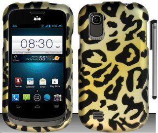Gold Leopard Design Hard Cover Case with ApexGears Stylus Pen for ZTE Prelude Z993 by ApexGears: Cell Phones & Accessories
