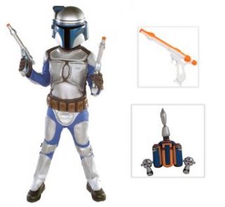 Star Wars Jango Fett Deluxe Child Costume including Jetpack and Gun   Small (4 6): Clothing
