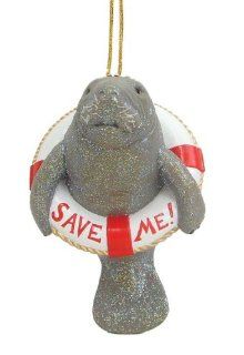 Save Me Manatee Sea Cow Lifesaver Ring Ornament by December Diamonds   Decorative Hanging Ornaments