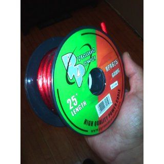 Pyramid RPR825 8 Gauge Power Wire 25 feet OFC (Clear Red) : Vehicle Amplifier Power And Ground Cables : Car Electronics