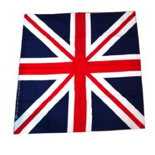 OWM Uk British Flags Decoration Cotton Union Jack Flag Extra Large Bandanas Scarf (40"x40"): Clothing