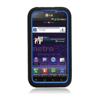 LG Connect 4G/Ms840/Viper 4G/Ls840 (Sprint) Armor Case Blue Hard Cover+Black Silicon Case: Cell Phones & Accessories