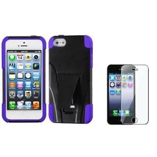 eForCity Purple Inverse Advanced Armor w/Stand Protector Cover +LCD cover compatible with iPhone 5 5th G: Cell Phones & Accessories