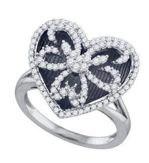 0.57CTW DIAMOND HEART RING: Fine Rings: Jewelry