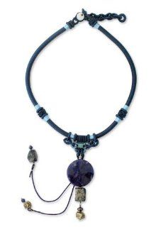 Lapis lazuli and sodalite pendant necklace, 'Wild Blue': Jewelry