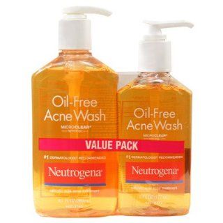 Neutrogena Oil Free Acne Wash, 9.1 Fl. Oz. and 6 Fl. Oz.: Health & Personal Care