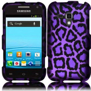 For Samsung Galaxy Rush M830 Hard Design Cover Case Purple Leopard Cell Phones & Accessories