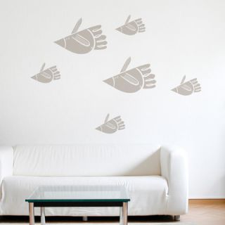 ADZif Spot Bird Fish Wall Decal S3344R Color: Warm Grey