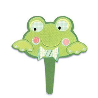 Dress My Cupcake DMC41CM 830 12 Pack Frog Face Pick Decorative Cake Topper, Baby Shower, Green: Kitchen & Dining