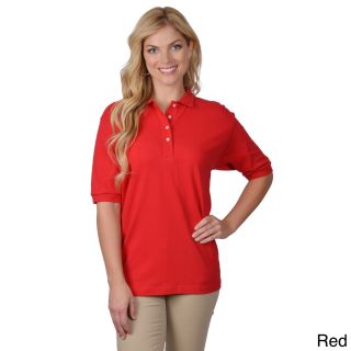 Journee Collection Journee Collection Womens Short sleeve Spread collar Polo Shirt Red Size L (12 : 14)
