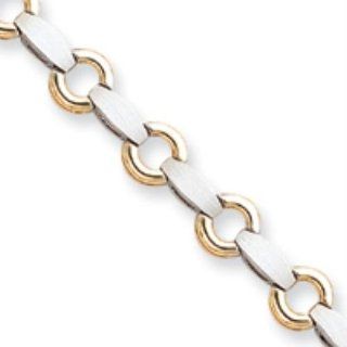 14k Two tone Gold Add a Diamond Tennis Bracelet: Jewelry
