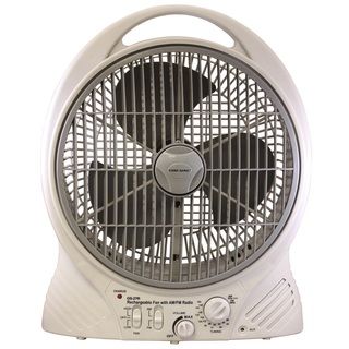 Gama Sonic Rechargeable 12 inch Portable Fan With Am/fm Radio And Mp3 Input