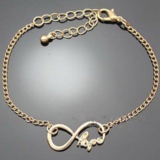 Hope Word Letters Infinite Infinity Chain Bracelet Gold: Kitchen & Dining