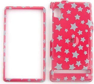 Motorola Droid A855 Glitter Stars on Hot Pink Hard Case/Cover/Faceplate/Snap On/Housing/Protector: Cell Phones & Accessories