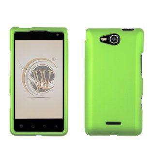 Neon Green Rubberized Hard Case Protector Phone Cover for LG Lucid (VS 840) Verizon Wireless Cell Phones & Accessories