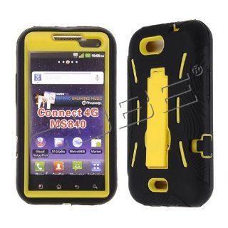 Cell Phone Snap on Case Cover For Lg Connect 4g Ms 840    Two Tone Solid Color + Kickstand: Cell Phones & Accessories