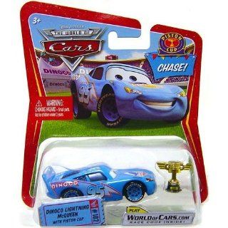 Disney / Pixar CARS Movie 1:55 Die Cast Car Dinoco Lightning McQueen with Piston Cup Chase Piece!: Toys & Games