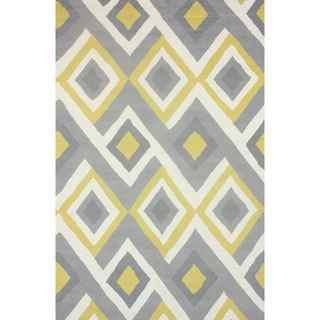 Nuloom Handmade Geometric Triangle Grey Rug (76 X 96)