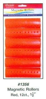 Annie Magnetic Rollers 12 Count Red 1 1/2" #1356 : Hair Rollers : Beauty