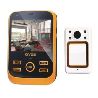 KIVOS KDB02 Intelligent Wired Doorbell Pinhole Security Digital Video Camara Outdoor with US Plug   Yellow and White : Home Security Systems : Camera & Photo