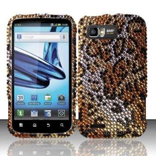 Motorola Atrix 2 MB865   Cheetah Full Diamond Design Protective Hard Case Cover with Free Microseven Logo gift: Cell Phones & Accessories