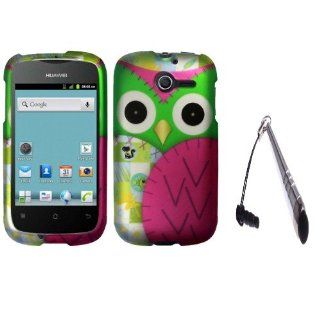 Combo 2 packs, Snap On Hard Crystal Protector Cover Case For Huawei Ascend Y M866   Owl + Stylus Pen: Cell Phones & Accessories