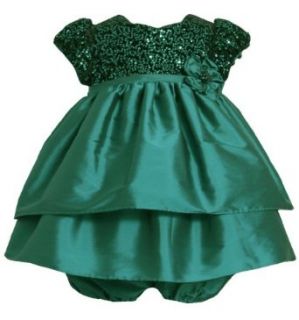 Teal Sequin Velvet Bodice to Double Tier Taffeta Dress TL1MHBonnie Jean Baby Infant Special Occasion Flower Girl BNJ Social Dress, Royal: Clothing