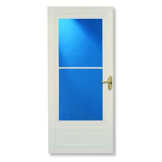 LARSON Almond Savannah Mid View Tempered Glass Storm Door (Common: 81 in x 36 in; Actual: 81.13 in x 37.56 in)