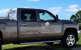 09 13 Chevy Silverado Full Size 4 DR Crew Cab Rocker Panel Chrome Stainless Steel Body Side Moulding Molding Trim Cover Top 1" Wide 4PC: Automotive