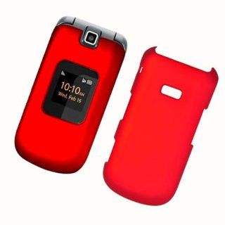 Red Rubberized Coating Hard Plastic Case Cover for Samsung M260 Factor: Cell Phones & Accessories