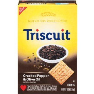 Triscuit Cracked Pepper and Olive Oil, 9 Ounce : Wheat Crackers : Grocery & Gourmet Food
