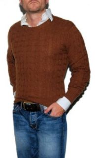 Polo Ralph Lauren Mens Cashmere Cable Sweater Brown Small at  Mens Clothing store