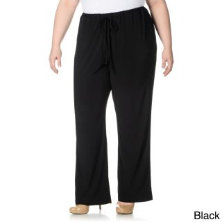 Lennie For Nina Leonard Lennie For Nina Leonard Womens Plus Size Drawstring Pull on Pants Black Size 2X (18W : 20W)