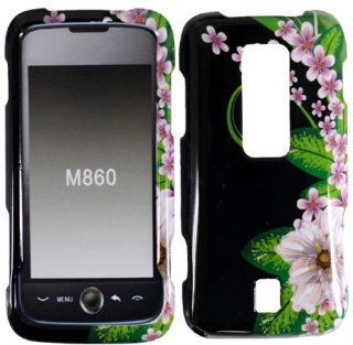 Green Flower Hard Case Cover for Huawei Ascend M860 Cell Phones & Accessories