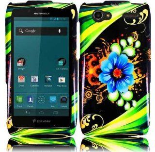 Motorola Yangtze Electrify 2 AKA XT881 Design Cover   Aqua Flower: Cell Phones & Accessories