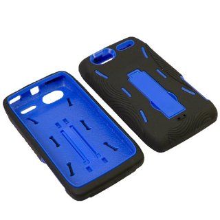Aimo Wireless MOTXT881PCMX002S Guerilla Armor Hybrid Case with Kickstand for Motorola Electrify 2 XT881   Retail Packaging   Black/Blue: Cell Phones & Accessories