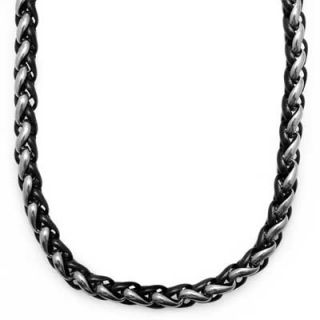 11.0mm Woven Chain Necklace in Two Tone Stainless Steel   24   Zales