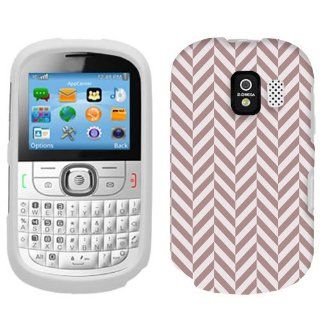 Alcatel One Touch 871A Chevron Brown White Mini Pattern Phone Case Cover: Cell Phones & Accessories