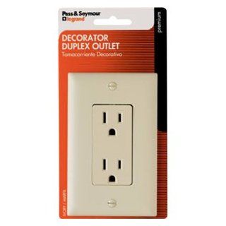 Pass & Seymour 885ICCC5WP Double Pole 3 Wire Grounding Decorator Duplex Receptacle, 125V, 15 Amp, Ivory: Home Improvement