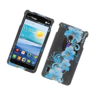 Blue Flower Hard Cover Case for LG Lucid 2 VS870: Cell Phones & Accessories
