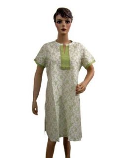 Designer Cotton Fancy Kurti / Top Printed Green Kurta Dress M Size at  Womens Clothing store