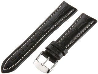 Hadley Roma Men's MSM895RA 220 22 mm Black Alligator Grain Leather WatchStrap: Watches