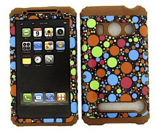 3 IN 1 HYBRID SILICONE COVER FOR HTC EVO 4G HARD CASE SOFT MUSTARD RUBBER SKIN POLKA DOTS PN TP904 A9292 KOOL KASE ROCKER CELL PHONE ACCESSORY EXCLUSIVE BY MANDMWIRELESS Cell Phones & Accessories