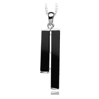 Dear Princess White Gold Plated 925 Sterling Silver Pendant with Black Artificial Agate and 45cm Necklace   40cm+5cm extension chain (7109): Glamorousky Jewelry: Jewelry